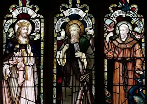 St Andrews Prints: Stained glass in St Andrew`s Church, Pershore, Worcestershire, England, UK