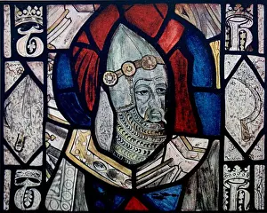House Of Commons Prints: Stained-glass window from about 1400 of Sir Thomas Hungerford