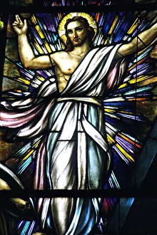 Stained glass window of Jesus Christ the Saviour