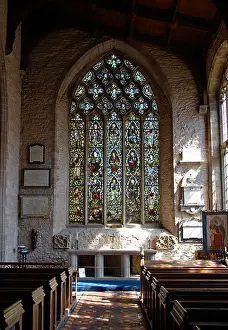 Parish Church Prints: Stained Glass Window in The Parish Church of St Laurence, Ludlow, Shropshire, England, UK