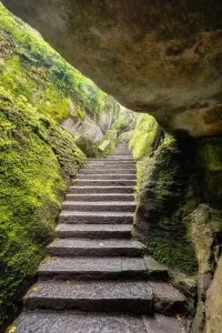 Holiday Resort Prints: the staircase carved into the rock of Sasso Spicco