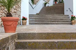 Espagne Prints: Stairs in Dalt Vila in Ibiza-Eivissa, Balearic Islands, Spain