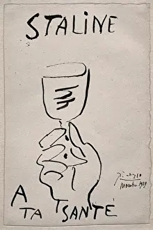 Exibition Prints: Staline a ta santè - inchiostro su carta - Pablo Picasso - 1949 - Pargi