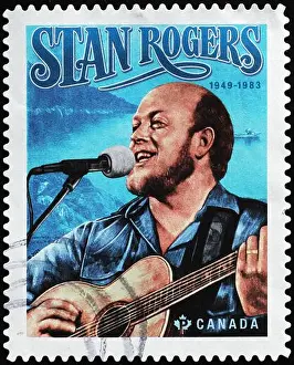 Folk Music Prints: Stan Rogers potrait on canadian postage stamp