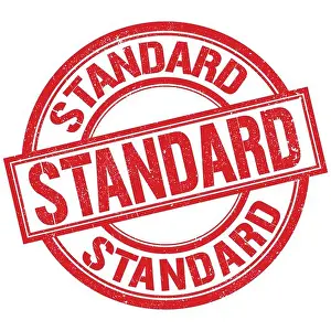 STANDARD text written word on red round stamp sign