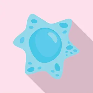 Microorganism Prints: Star bacteria icon. Flat illustration of star bacteria vector icon for web design