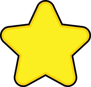 Rating Prints: Star Cartoon - A cartoon illustration of a cute Star shape