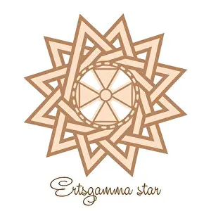 Infinity Prints: The star of ertsgamma, a Slavic symbol decorated with an ornament in a wreath of Scandinavian weaving
