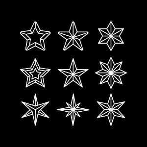 Spark Prints: star pictogram outline vector design