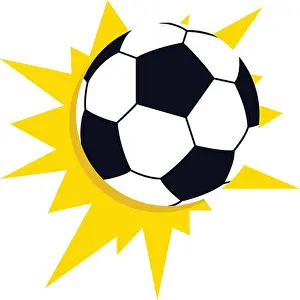 Soccer Ball Prints: Star soccer ball icon, flat style