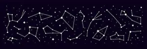 Tarot Prints: Star space constellation border