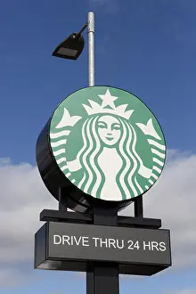Hour Prints: Starbucks drive thru coffee shop on a retail park