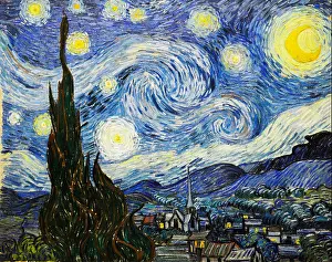 French Painting Prints: The Starry Night, Van Gogh, 1889