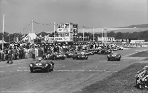 Automobile Prints: Start of 1959 Tourist Trophy race at Goodwood
