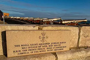 Sails Prints: Starting cannons at the Royal Yacht Squadron in Cowes on the Isle of Wight