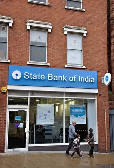 Banks Prints: State Bank of India, Horsefair Street, Leicester, England, UK