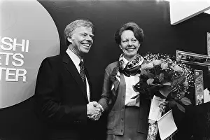 International Relations Prints: State Secretary Smit Kroes opens MARC fair in Amsterdam; Smit Kroes with double of President Carter