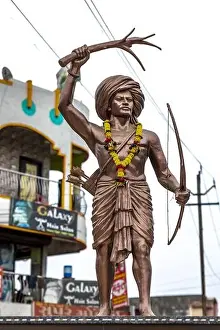 Ciel Prints: Statue of Adivasi tribal leader Birsa Munda in Dediapada, Gujarat, India