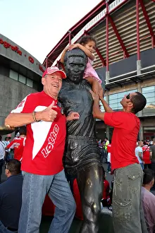 1966 Prints: Statue of football player Eusébio outside the Benfica`s stadium, Lisbon, Portugal
