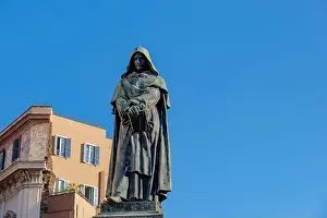 Roma Prints: Statue of Giordano Bruno, by Ettore Ferrari, Campo de Fiori square, Rome, Italy