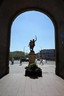 Catalunia Prints: Statue of Indibil i Mandoni, Lleida, Catalonia, Spain