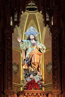 Martyr Prints: Statue of Jesus Christ at the Iglesia Del Corazon De Jesus in Granada, Spain