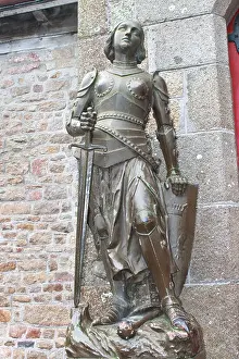 Heroine Prints: Statue of Joan of Arc in the abbey of Mont Saint Michel. Normandy, France