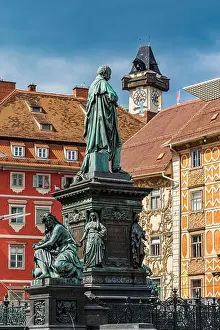 Styria Prints: Statue in the Main Square of Graz