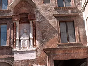 Angels Prints: The Statue of Roman Poet Virgil in the Medieval City of Mantua in Lombardy Northern Italy