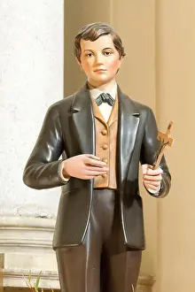Salvation Prints: The statue of Saint Dominic Savio in the Salesian church Santa Maria delle Grazie - Holy Mary of the Grace in Pavia