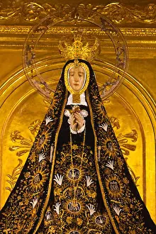 Verticals Prints: Statue of THE VIRGIN OF SOLEDAD inside LA SOLEDAD CHURCH also called the Basilica of our Lady of Solitude - OAXACA