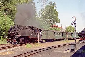 Loco Prints: A steam locomotive at Bertsdorf on the Zittau narrow gauge railway in 1996