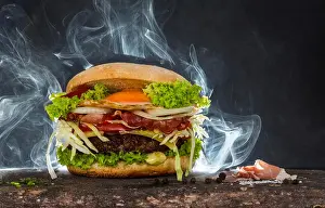 Hamburger Prints: Steaming cheeseburger