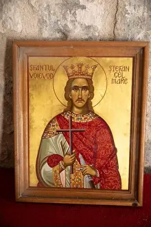 Interieur Prints: Stefan Cel mare (Stephen III or Stephen the Great) icon in Soroca castle, Moldova