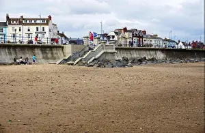 Sands Prints: Steps leading down to the beach at Seaton Carew Hartlepool England