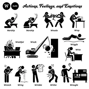 Wrap Prints: Stick figure human people man action