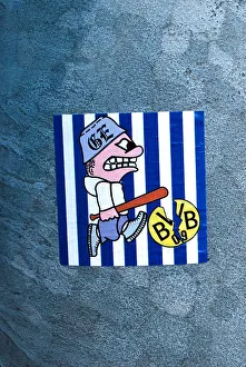 Stickers Prints: Sticker on a lamppost, Ultras Gelsenkirchen soccer fan club