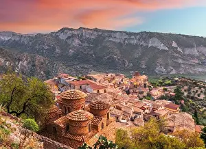 Stilo, Italy with the Byzantine Church at dusk