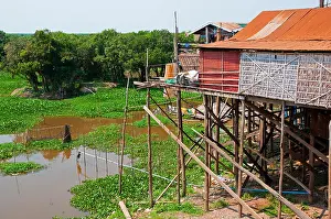 Waters Edge Prints: Stilt or stilted fishing village houses