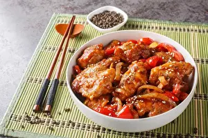 Stir Prints: Stir fry black pepper chicken pieces