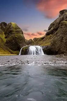 Stjornarfoss waterfall near Kirkjubæjarklaustur - Kleifar, or simply Klaustur, Iceland