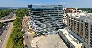 stock drone images of north hills in raleigh north carolina on a bright sunny day