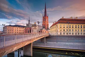 Stockholm. Image of old town Stockholm, Sweden during sunset