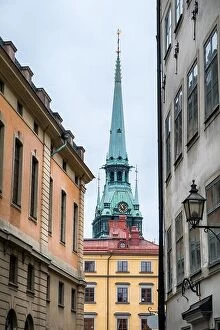 Images Dated 14th October 2016: Stockholm old town alley, Sweden. Gamlastan: Stockholm old town. Colourful narrow street. Sweden