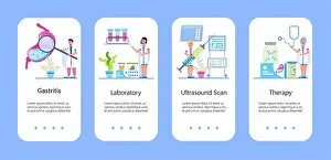 Microbe Prints: Stomach ulcer, colic concept vector app