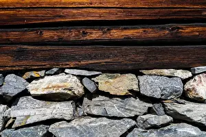 Foundation Prints: stone foundation of an old log house