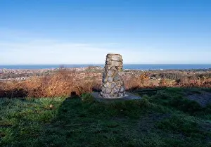 North Norfolk Prints: Stone Hill triangulation point over looking the North Norfolk Coast in Sheringham