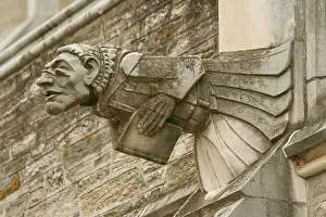 Style Of Construction Prints: stone statue cathedral sculpture scary demon style of construction architecture