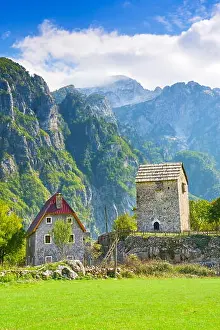 Albania Prints: A stone traditional farm house