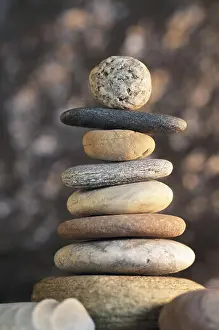 Esotericism Prints: Stones, on each other stacked river stones